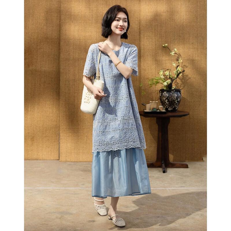 Demana Embroidered A-line Cotton Summer Dress