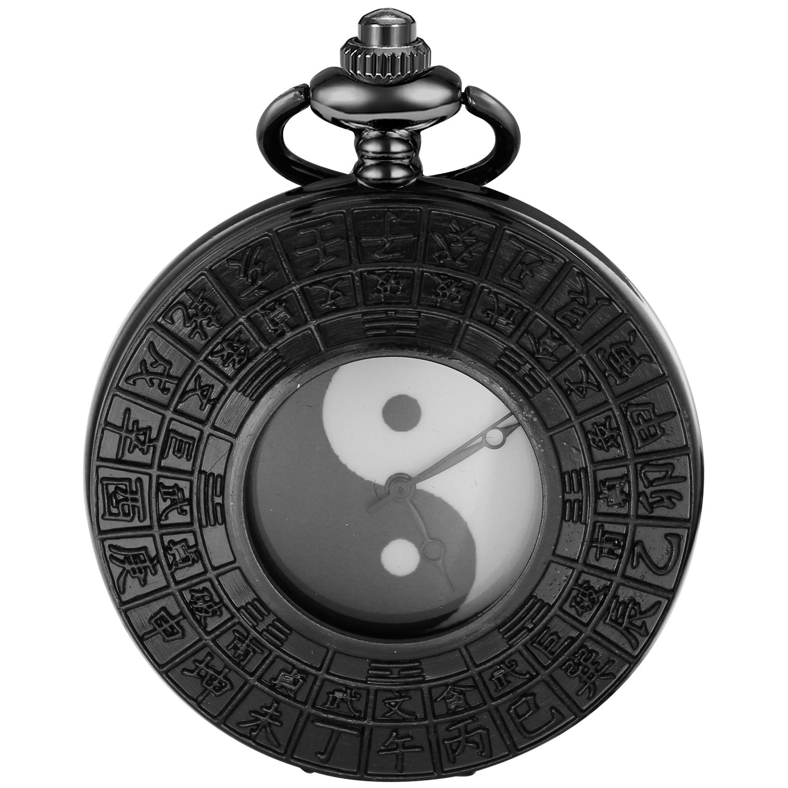 

New Black White Text Quartz Pocket Watch Men s High Quality Necklace Timing Pendant Women s Jewelry Accessories Gift Cf1564 чорний