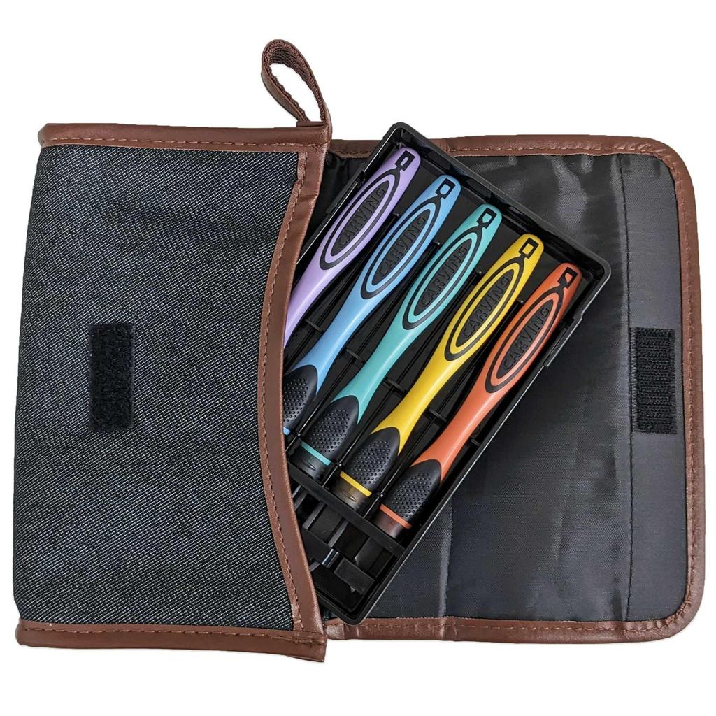 Yoshiharu Denim Grip Chisel Set with Safety Elementary School Cutlery, Plain, Right-Handed, 2-Way Guard,