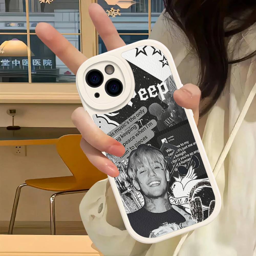 Singer Rapper L-Lil Peep Phone Case For IPhone 16 15 14 13 12 11 Pro Max Plus Leather Cover