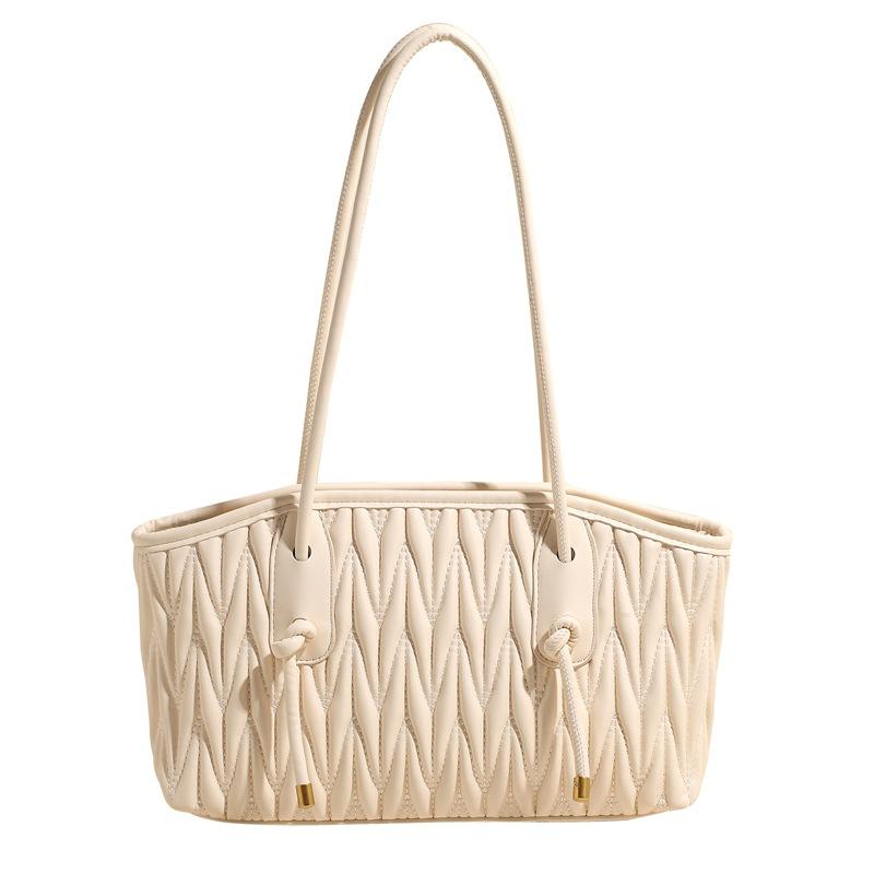 Premium sense niche fashion casual large capacity tote bag women's 2025 winter new Korean version trendy pleated shoulder bag