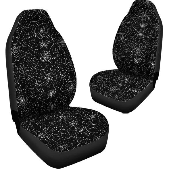 Bulopur Halloween Spider Web Print Front Seat Cover Sets 2 Pack, Car Universal Accessories Interior Decor for Men, Auto Front Seat Covers