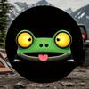 Funny Peeking Frog Spare Tire Cover Outdoor Waterproof Polyester Funny Animal Print
