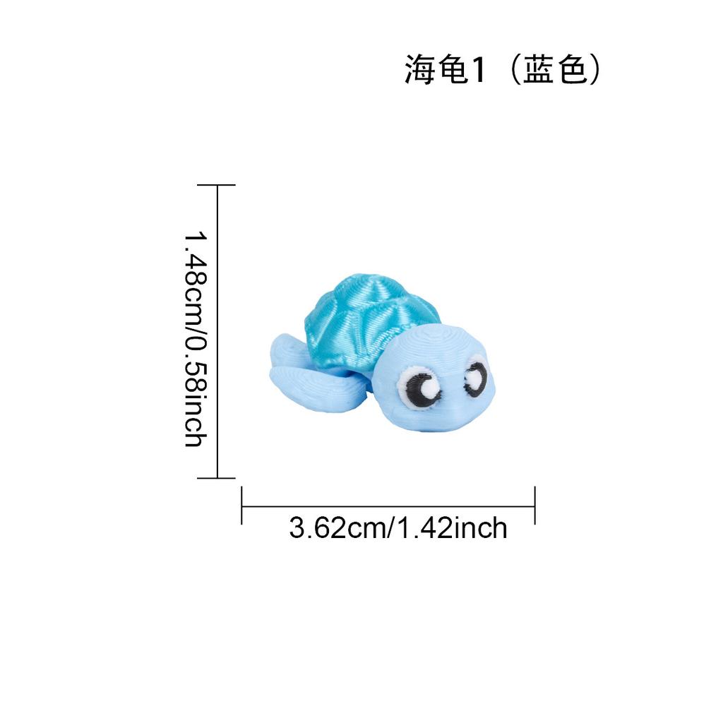 3D Printed Articulated Sea Turtle Toy - Cute Animal Figurine for Kids