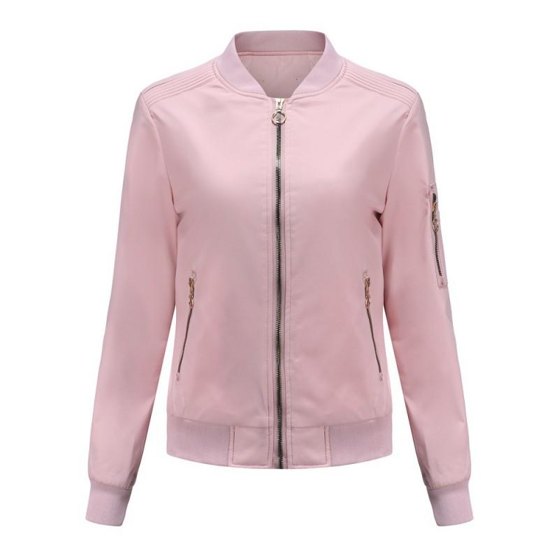 Womens Casual Lightweight Padded Jacket Winter Stand Collar Zip Front Solid Color Streetwear