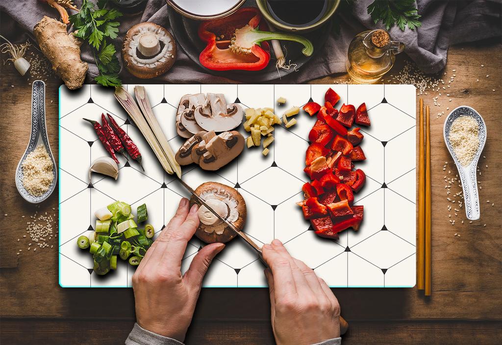 Glass Cutting Board 52X30 Mosaic