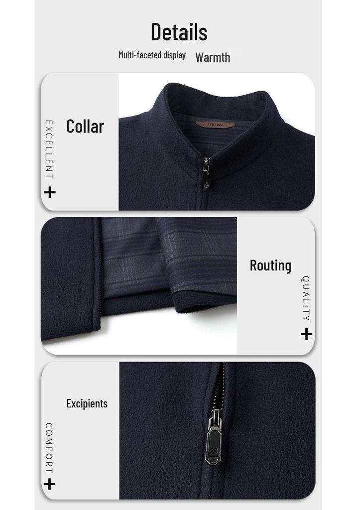 2025 Men's High-End Wool Cashmere Executive Jacket - Stand Collar