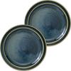 Minoru Pottery Mino Ware MAMANI 140 Plates, Green, Set of 2