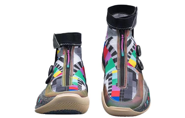 Li Ning WOW 9 Infinity Basketball Shoes Men's High Top Black/Multicolor ABER003-2