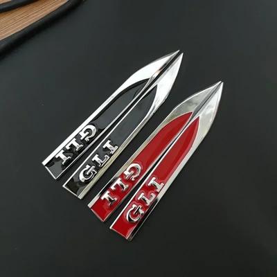 2 stuks x Metalen GTD GLI Auto Zijscherm Badge Embleem Sticker Decals voor Golf Polo Jetta Passat Tiguan Scirocco