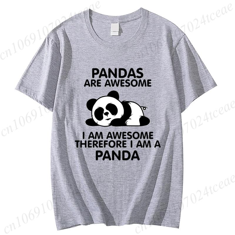 Pandki Są Niesamowite Nadruk Damska Koszulka Casualowa T-shirt Letni Lenistwo Panda Zwierzę Grafika Moda Damska Koszulka T-shirty Odzież Damska