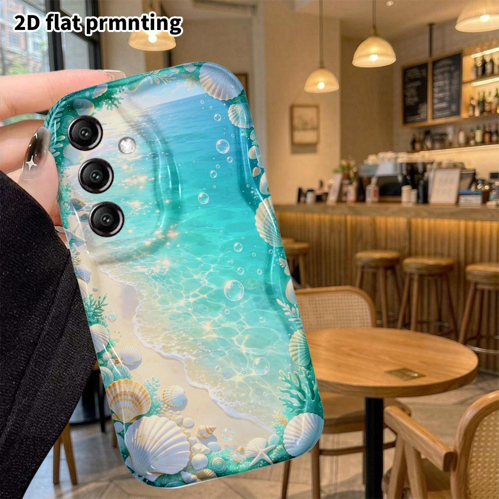 Phone Case: 2D Flat Samsung Galaxy A34 A35 M05 M06 S20 S22 S21 FE Plus 5G Protective Case, Shell Coral, Christmas and Halloween Gifts