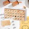 1 Box of Decorative Patterned Wooden Stamps for Crafts