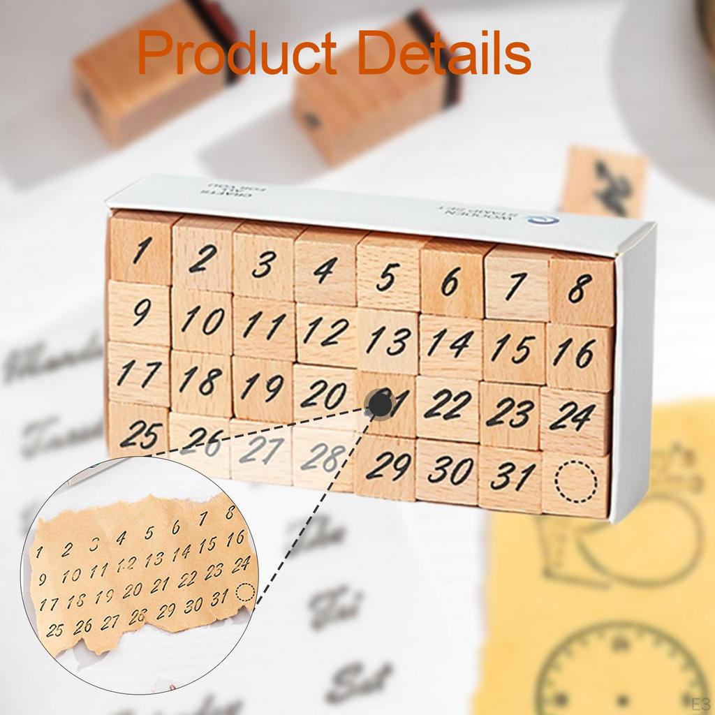 1 Box of Decorative Patterned Wooden Stamps for Crafts
