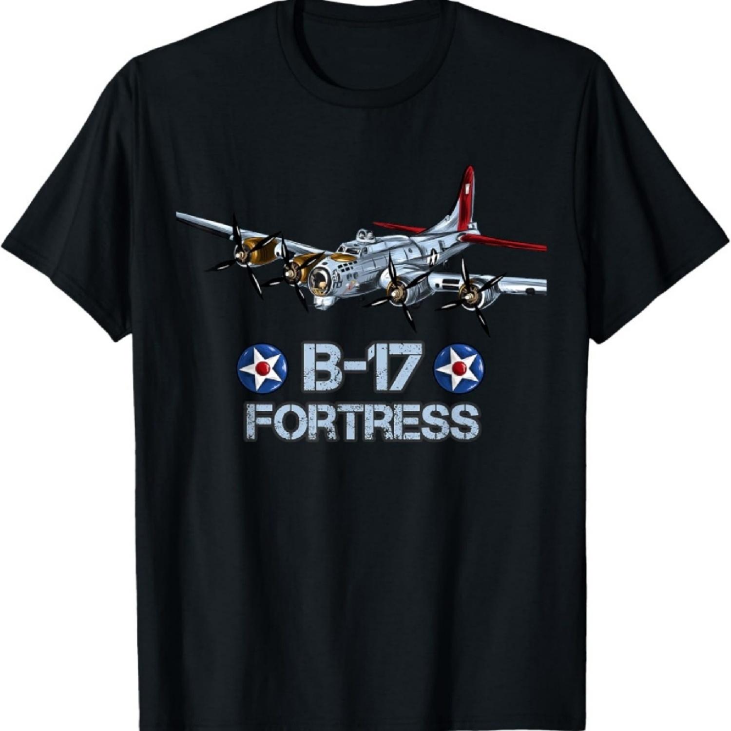 Футболка с принтом бомбардировщика B-17 Flying FortressФутболка с принтом бомбардировщика B-17 Flying Fortress XXXXXL чёрный