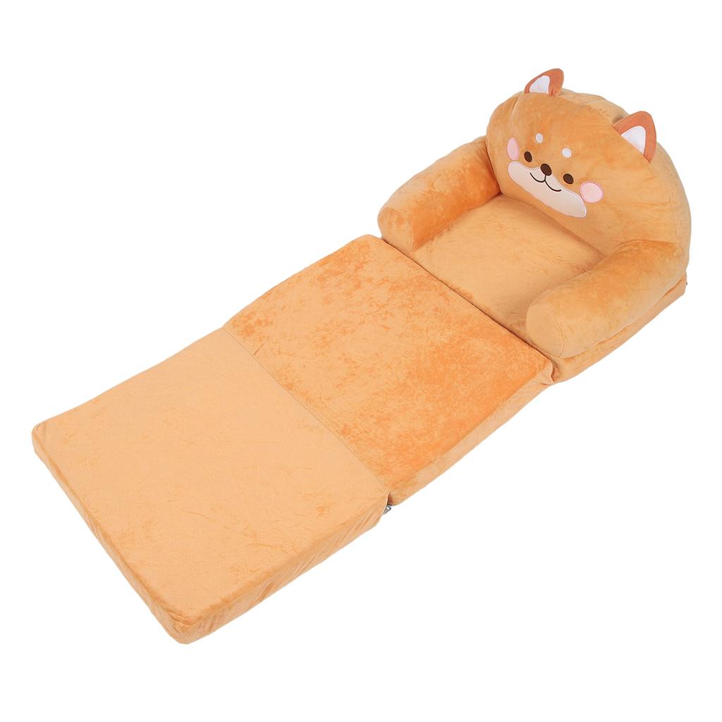 Kids Chair Couch Cartoon Folding Cute Couch Portable Sofa Chair for Home Schools Brown Puppy