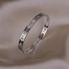 Gold Plated Titanium Steel Roman Numeral Bracelet for Women - Korean Style Fashion Couples' Accessory