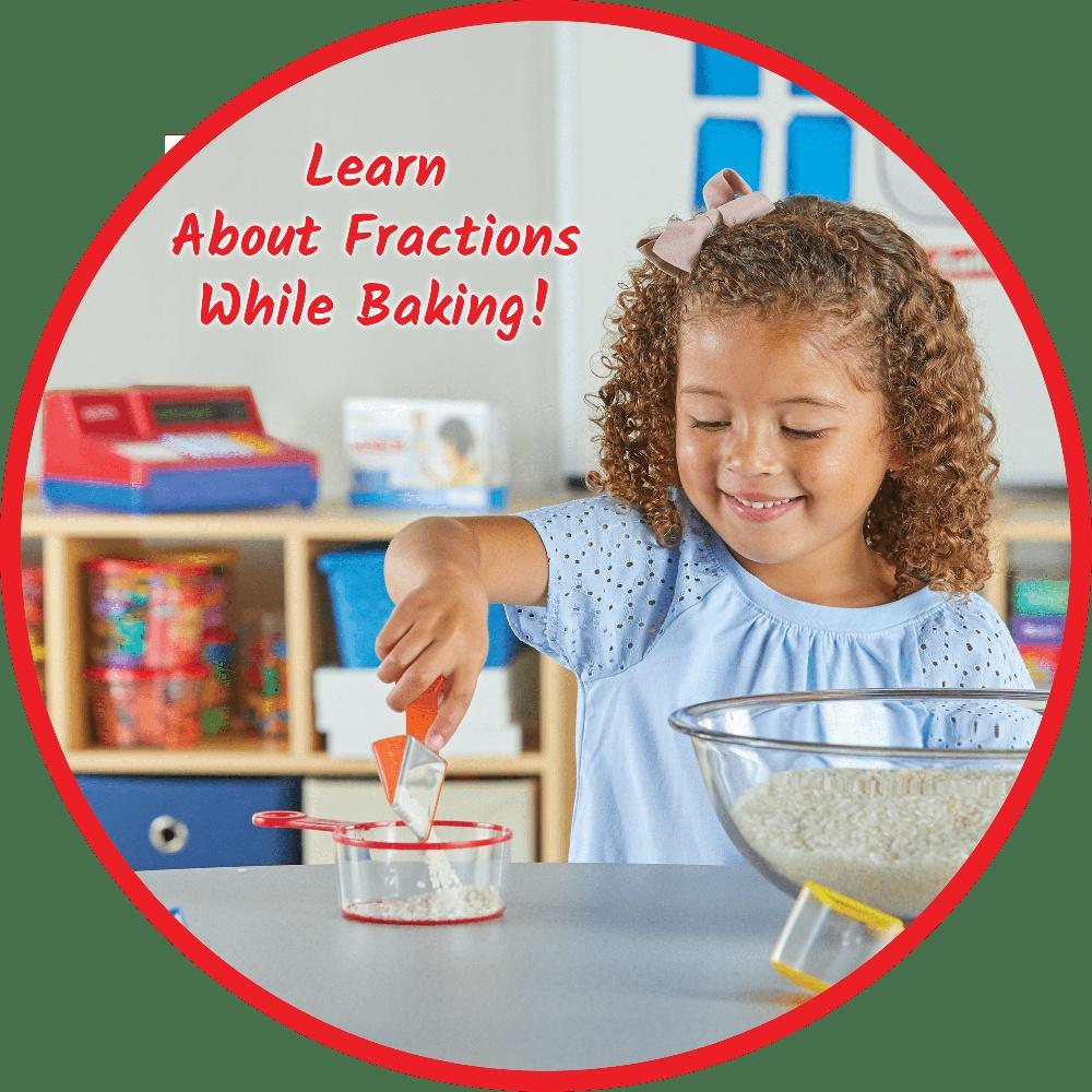 Rainbow Fraction Measuring Cups Set of 4 Math Learning Cooking Baking Montessori Homeschool Activities Educational Toys