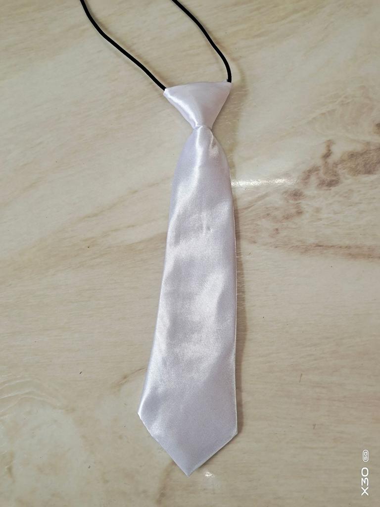 28Cm Children'S Tie Bright Monochrome Rubber Band One-Color Tie Monochrome Children'S Tie Student Tie Satin Tie