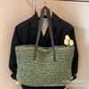 Large-capacity Bag Women's 2025 New Versatile Shoulder Seaside Vacation Beach Bag Woven Straw Commuter Tote Bag