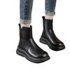 Soft-soled short soft leather Martin boots women's 2025 autumn and winter new velvet comfortable round head center heel Chelsea short boots