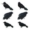 Scary Outdoor Yard Decor Realistic Black Crow Halloween Decor, Lifelike Feathered Raven Figurine Prop Creepy Home Items for Haunted House, Artificial