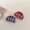Korean Blue Stripe Acetate Claw Clip, Retro Style Updo Shark Clip for Girls