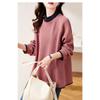 Pinkes Rollkragen-Sweatshirt für Damen für Herbst und Winter, plus Samt, verdickt, neu, locker, große Größe, Oberteil