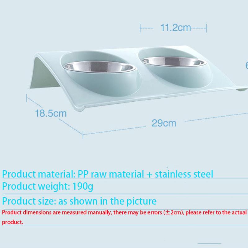 Stainless Steel Water Bowl Feeder Solution Dog and Cat Supplies Double Bowl Pet Dog and Cat Feeding Table