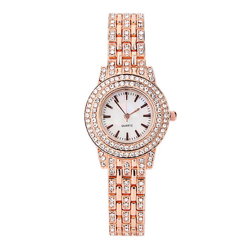 Elegante Damen-Armbanduhr mit Strasssteinen - Modisches Accessoire mit Diamant-Intarsien