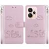 For Realme 15 Pro 5G/15 5G Case RFID Blocking Kitten Pattern TPU+PU Leather Phone Cover with Wrist Strap