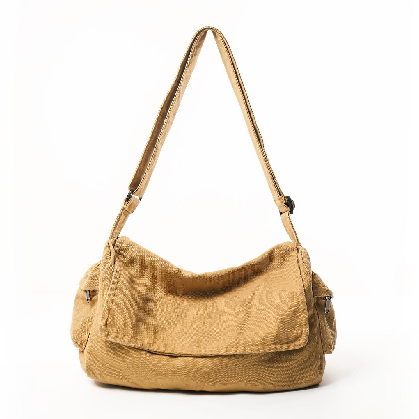 Rd lala Canvas Messenger Bag Dames Grote Capaciteit Handtassen Schoudertas Jeugd Meisjes Studenten Schooltassen Mode Heren Crossbody Tassen Bolsos beige