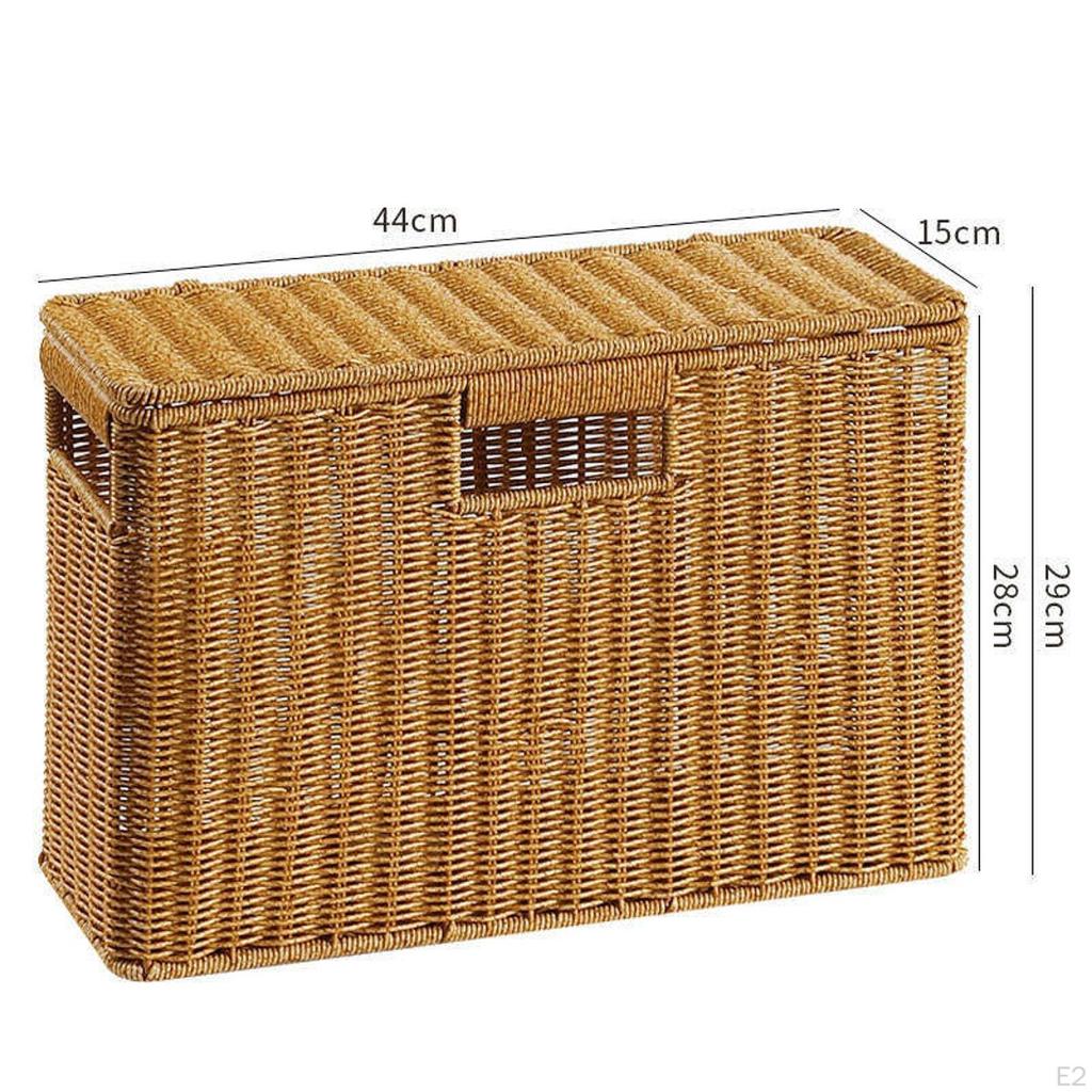 Narrow and Tall Storage Box File Holder Space Saving Magazine Basket for Cabinets