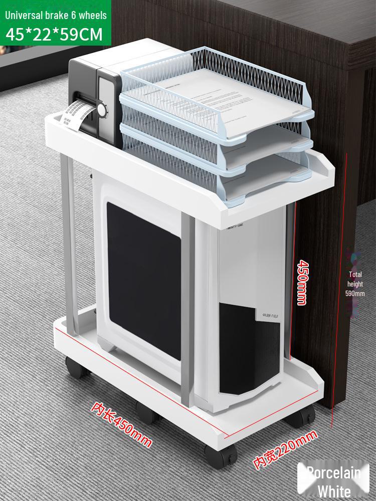 Universal Portable Computer Host Stand with Wheels, Moisture-Proof Elevated Design for Home or Office