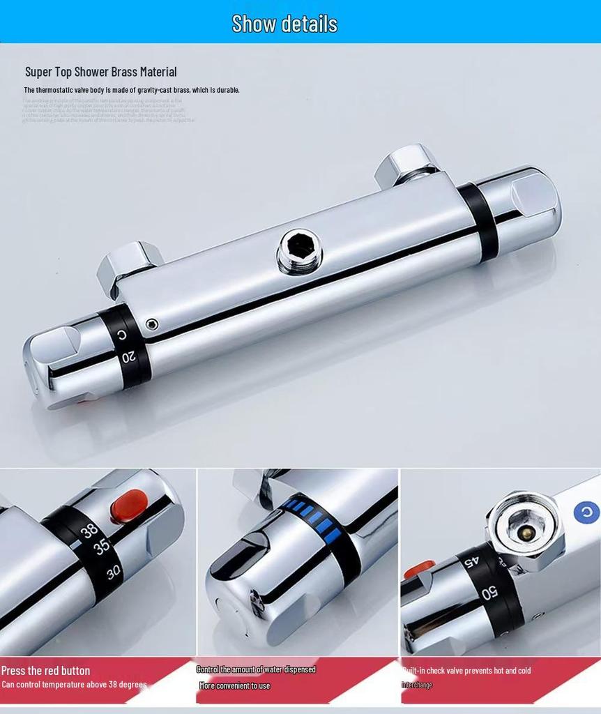 Thermostatic Solar Water Heater Valve: Cold/Hot Shower Mixer & Faucet