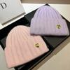 Xiaoxiangfeng Love Cha High Quality Rabbit Hair Knitted Hat Women'S Face Small Wide Stripe Sweet Wool Hat