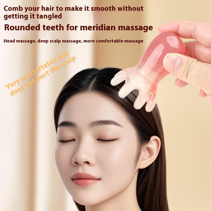 Extended Ergonomic Octopus Head Resin Gua Sha Massager Portable Face Body Scalp Pressure Point Tool Spa Quality Home Travel Use