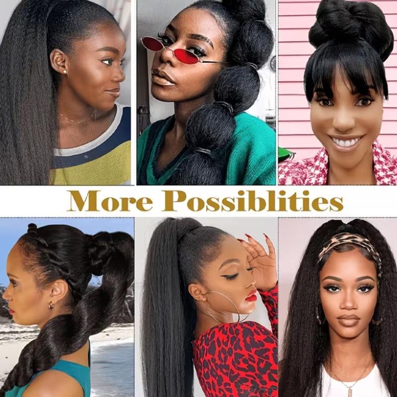 Long Curly Yaki Afro Ponytail Wig