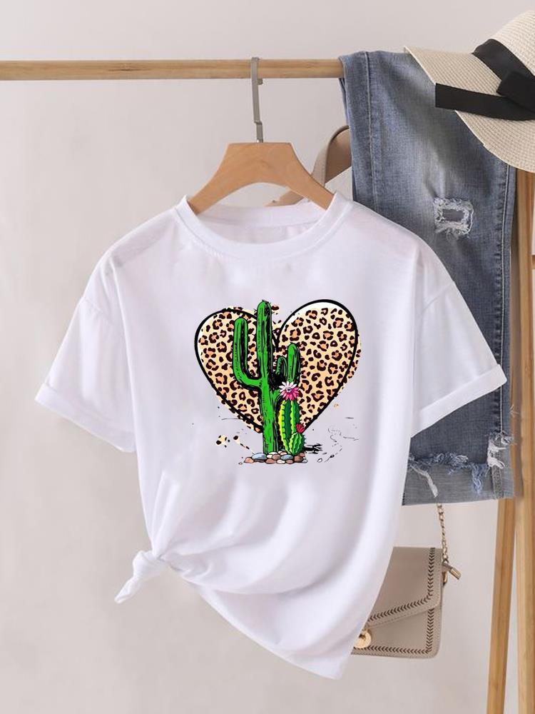 Love Heart Print Clothes Graphic Tshirt Fashion Print Summer Unisex Trend Sweet Short Sleeve Lady Female Shirt Tee
