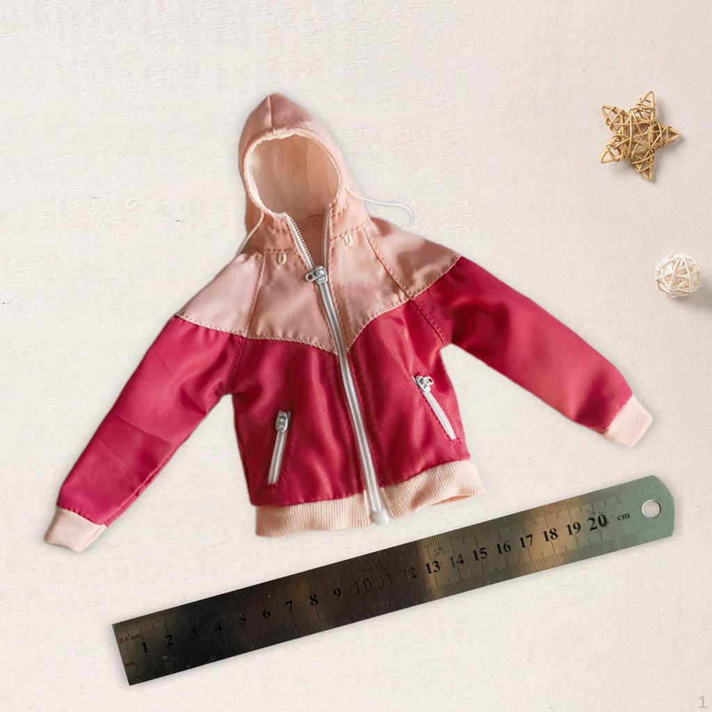 1/6 Female Doll Clothes Action Figures Hooded Jacket Handmade Sturdy Mini Costume for 12''