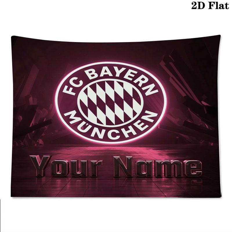 FC Bayern Munchen Custom Name Wall Tapestry Aesthetic Wall Hanging Printed Fabric Blanket Decorative Tapestries for Bedroom Living Room Home Decor