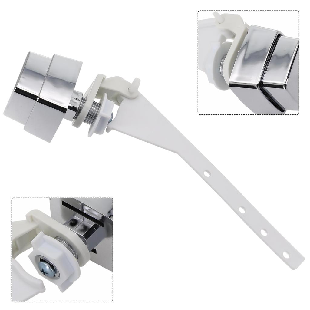 Toilet Flush Lever Handle Side Push Button Toilet Tank Handle Replacement Universal Flush Side Wrench Switch Square Side Button