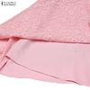 ZANZEA  Women Shawl Blouse and Sleeveless Slip Lace Dress Casual Two Piece Sets