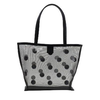 Cuco SMILEY Dot Sequin Embroidered Tote Bag 2513111703 Black (019)