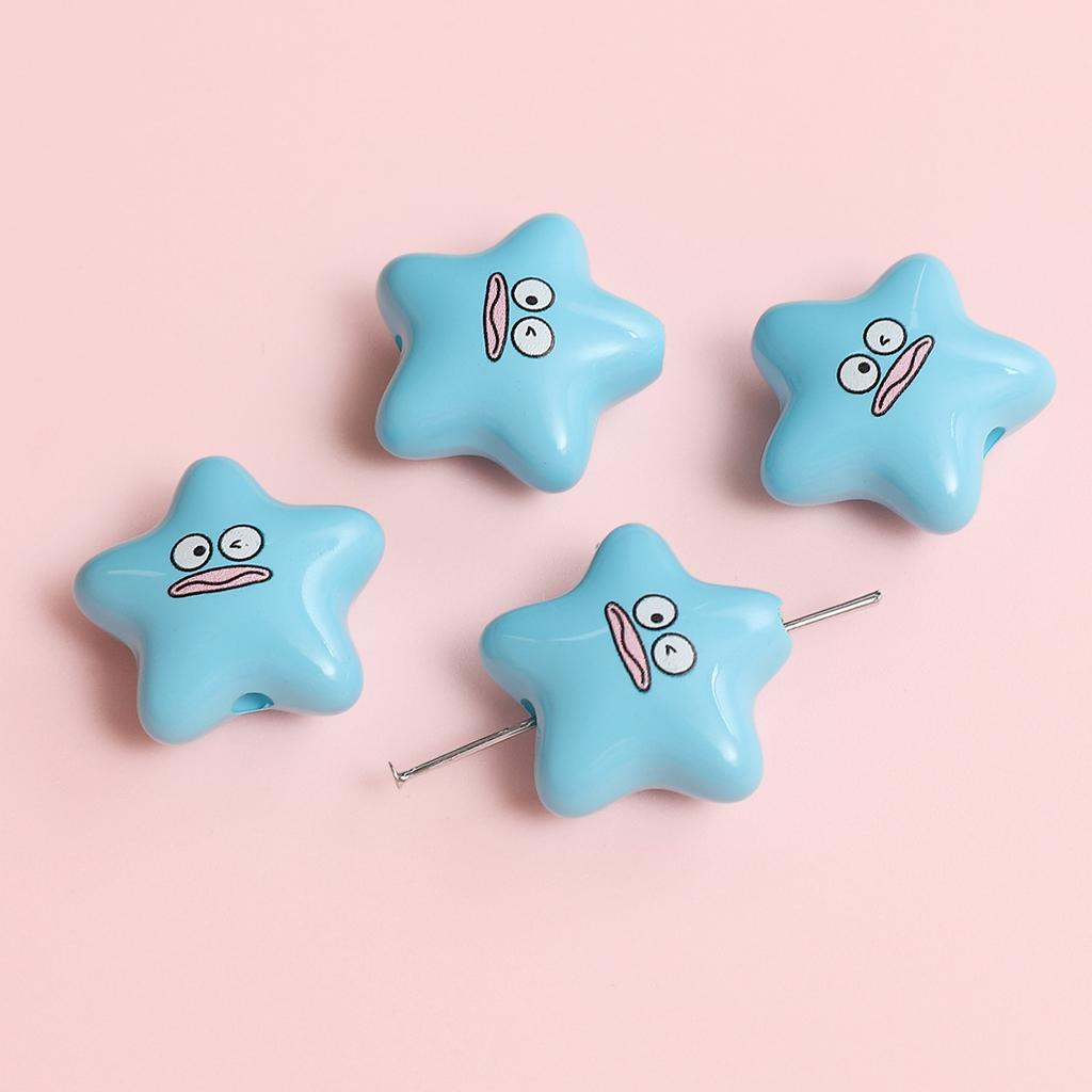 Handmade Bracelet Beads Acrylic Printed Beads Cartoon Beads Handmade Diy Bracelet Loose Beads Bracelet Pendant Graffiti Beads Jewelry Accessories