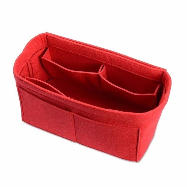 Fashion Women Bag Cosmetic Bags And Make Up Organizer Felt Insert Bag For Handbag Felt Cloth Inner Bag Fits Various Brand Bags