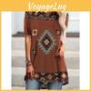 Style Ethnic Tshirt 3d Western Print Geometry Streetwear Women Retro Tunic T Shirts Y2k Tops Tees Woman Girl Oversized Clothing