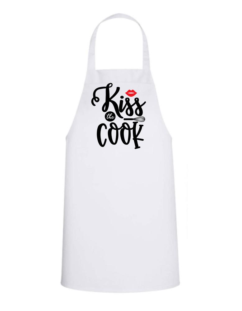 Kiss the Cook - White Apron with Color design Great Gift Unisex T-Shirt XXXL
