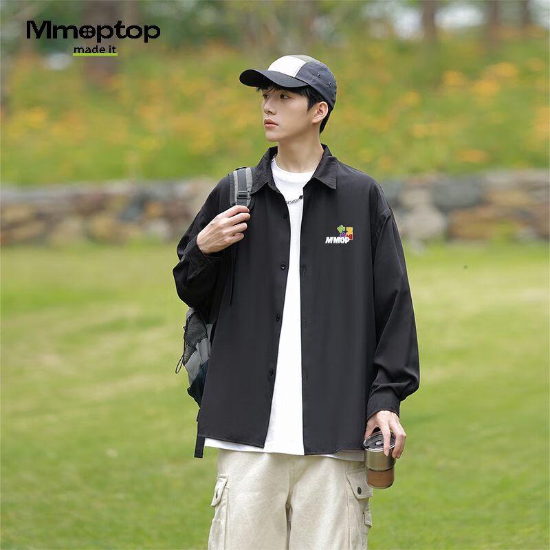 MMOPTOP Men's Casual Patterned Long Sleeve Shirt
