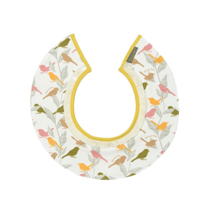 360-градусные детские слюнявчики Хлопок Круглый вырез Тряпочки для отрыжки Двухслойные С рисунком Слюнявчик для новорожденного разноцветный